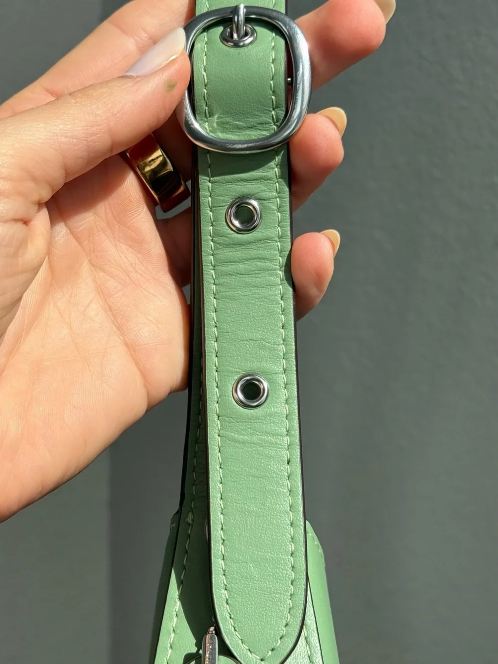 Coach Eliza Mint Green Shoulder Bag with Silver Hardware